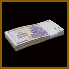 Zimbabwe 10 Billion Dollars x 100 Pcs Bundle, 2008 USED UV Tested Circulated COA