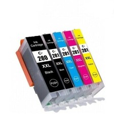 5-Pk/Pack PGI-280XXL CLI-281XXL Ink for Canon Pixma TR8520 TS9520 TS9521C TS6120