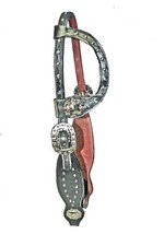 HEADSTALL CUSTOM HANDMADE BLACK ONE EAR ENGLISH BRIDLE LEATHER WITH SPOTS 