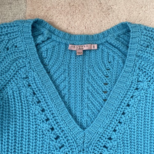 Calypso St.Barth Size Small 100% Wool Sweater Blue - 第 2/5 張圖片