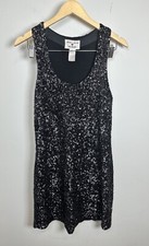 Alice and Olivia Scoop Black Sequin Dress Bodycon Short