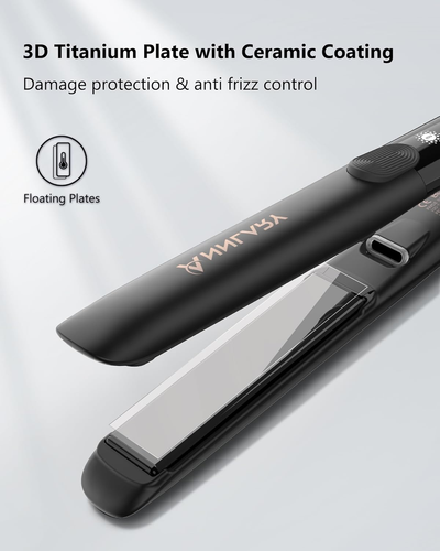 1 Inch Professional Titanium Plate Ceramic Coated Hair Straightener Flat Iron - Picture 4 of 12