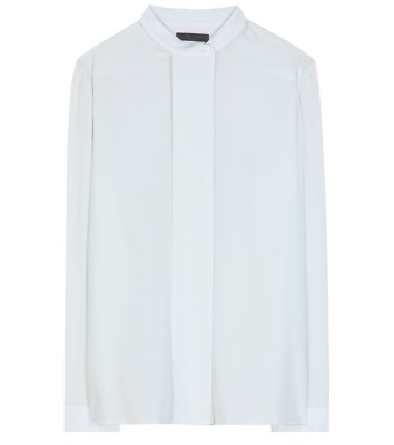 Neu THE ROW Meeresblau Nebel Marlton Seide Hemd Bluse 2 4