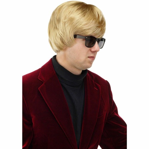 MEN'S BLONDE YOUNG BIEBER WIG POP STAR FANCY DRESS ACCESSORY - Picture 2 of 2
