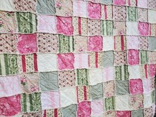 New Handmade Laura Ashley Shabby Chic Rag Quilt, Full or Queen Size, Patchwork