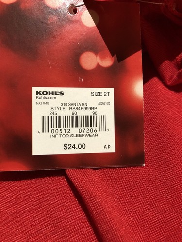 Jammies Urlaub Santa Pyjama Jungen Größe 2T Einzelhandel $ 24 (RD-23-143) - Bild 6 von 7