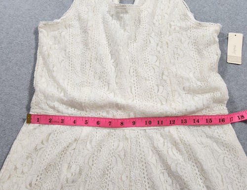 Nuevo con etiquetas Pantalones Cortos Japna de Encaje Sin Mangas Superposición Para Mujer Talla XL Blanco Espalda Cremallera - Imagen 8 de 17