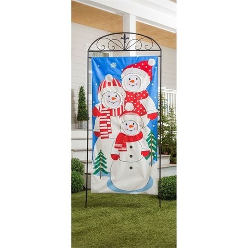 Snow Family Photo Op From Evergreen CUBIERTA DE PUERTA 13DL9340 28" X 54" - Imagen 4 de 4