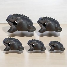 Wooden Croaking Frog Musical Instrument 5pcs Set Toy Handcraft Stick Guiro