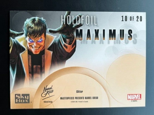 2024 Marvel Masterpieces Nahuel Grego Glitter Holofoil Card 10 Maximus - Bild 2 von 2