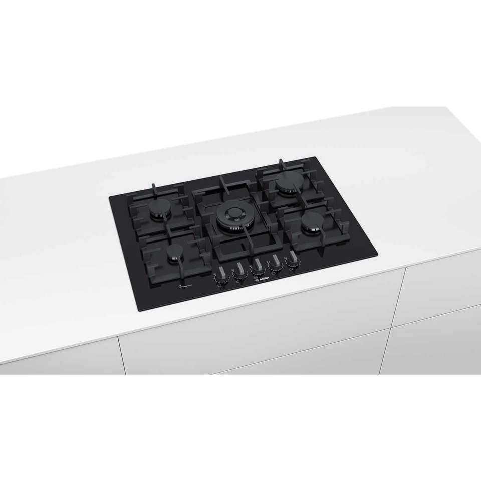 Bosch PPQ7A6B90 Series 6 Built In 75cm 5 Burners Black Gas Hob eBay