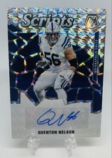 Quenton Nelson 2020 Mosaic Scripts Autograph Card #S30 Auto Silver Prizm