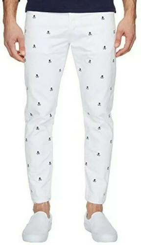 Polo Ralph Lauren Sullivan Slim Cropped Skull Embroidered Jeans White 36 W  | eBay