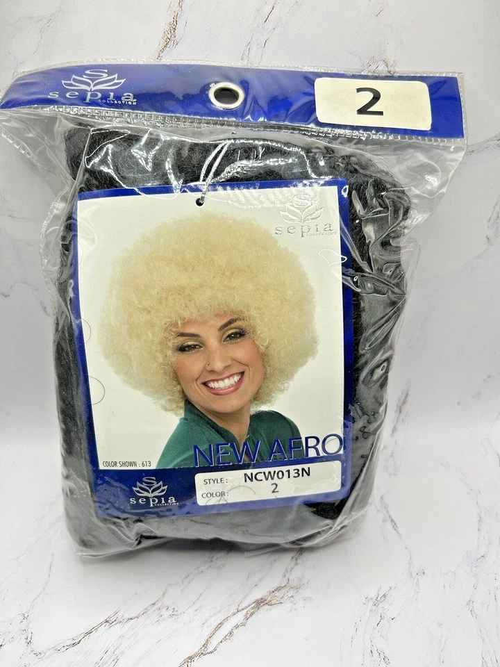 Funky Afro Synthetic Wig - DARK BROWN 70s Halloween, Disco Party - Image 2 of 2