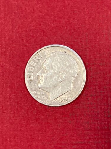 1954 D United States 10 Cent Silver Coin Circulated