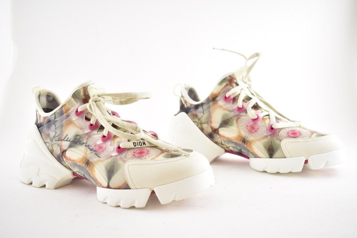 Dior D Connect Kaleidiorscopic Kaleidoscope Lace Up Flat