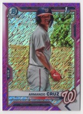 2021 Bowman Chrome Prospects Fuchsia Shimmer Refractor Armando Cruz /199