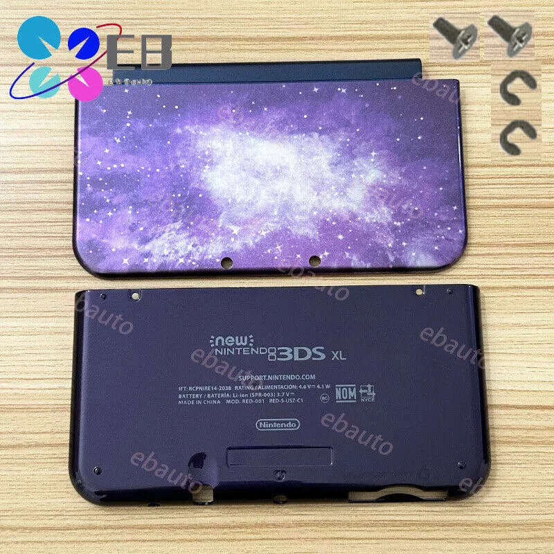 For NINTENDO NEW 3DS XL LL GALAXY BLUE Top & Bottom Battery Cover Housing  Shell