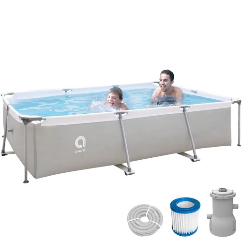 Frame Pool Gartenpool Aufstellpool Schwimmbad Schwimmbecken Rechteckig Poolfolie - Bild 10 von 49