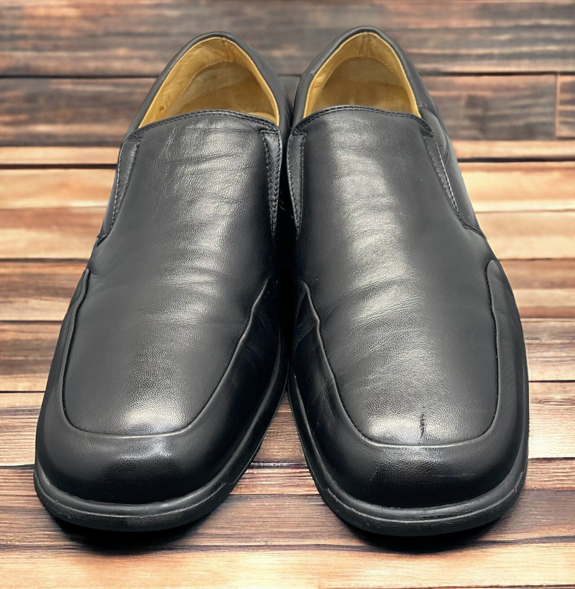 Bruno Magli ASHTON Black Leather Driving Loafers Mens Size 9 