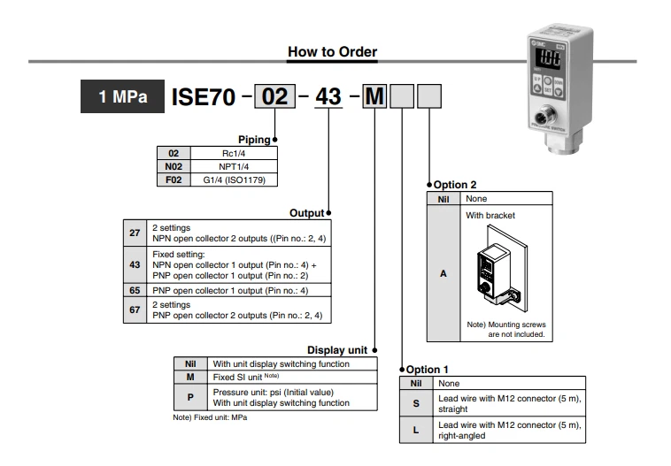 SMC ISE70 series pressure switch  ISE70-F02-L2 digital display  HIGH-PRECISION - Image 3 of 3