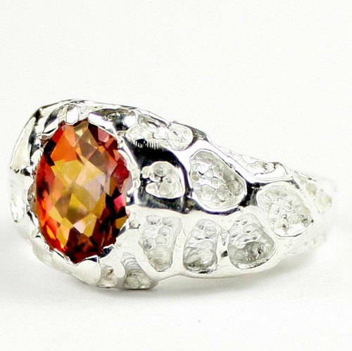 925 Sterling Silber Herren Nugget Ring, Twilight Fire Topas, SR168 - Bild 2 von 5
