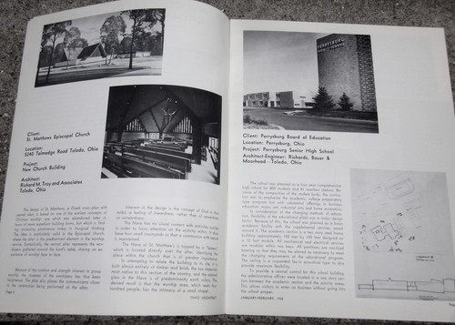 OHIO ARCHITECT magazine Building Toledo 1965 Perrysburg School architecture - Picture 3 of 5