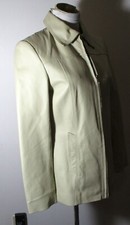 Women's Marc Mattis Beige Full Zip 100% Leather Jacket Size M Nwot