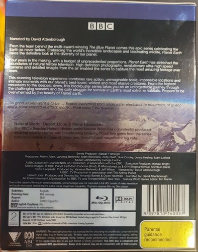 PLANET EARTH RARE BLU-RAY DAVID ATTENBOROUGH NATURE DOCUMENTARY SERIES BLURAY - Picture 2 of 3