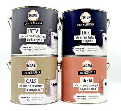 CREATE Wandfarbe Innenfarbe Farbe Geruchsneutral / atmungsaktiv / matt - 2,5 L