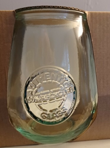 4 San Miguel 100% Recycled Glass Goblet Wine Stemless 650cc Clear - Picture 2 of 4