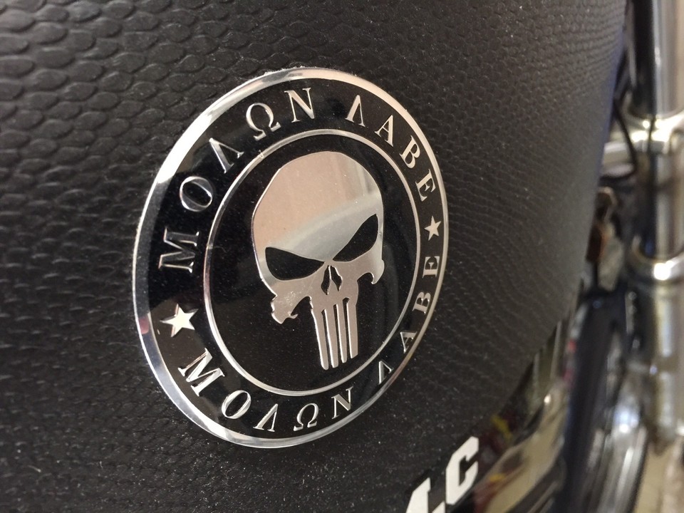 8-Pack Aluminum 2nd Amendment Sticker Set – Molon Labe – Right To Bear Arms – Black & Silver