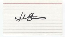 John Stearns Signed 3x5 Index Card Baseball Autographed Signature 