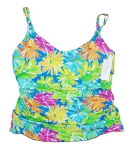 Bleu by Rod Beattie 18W Underwire Floral Print Swimwear Tankini Top NWT Multi