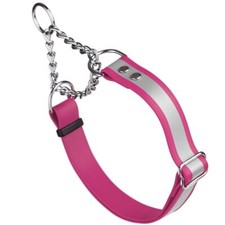 Reflective Dog Pet Martingale Collar W 3/4" x L 11"-15" Passionfruit Pink