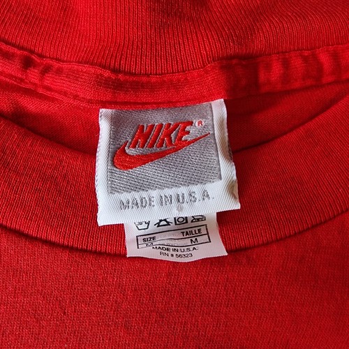 Nike PLAY Smash Tennis Red Late 80s Single Stitch Made USA RARE Mens Vintage - Picture 5 of 6