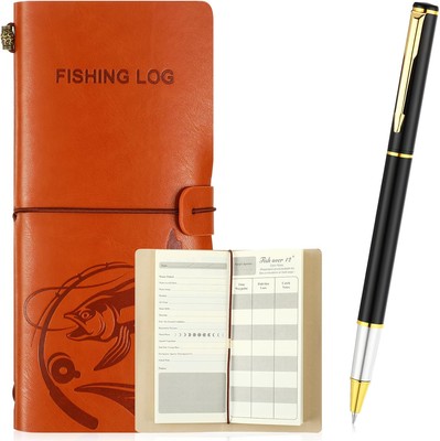 Glenmal Fishing Log Book with Pen Journal Notebook Pocket Black 
