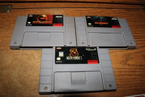 Mortal Kombat 1 2 3 Lot Super Nintendo Games Authentic Trilogy Working SNES II