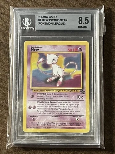 Mew Movie Promo BGS Near Mint+ 8.5 (No. 8) 1999 Pokemon League psa Pokemon Card