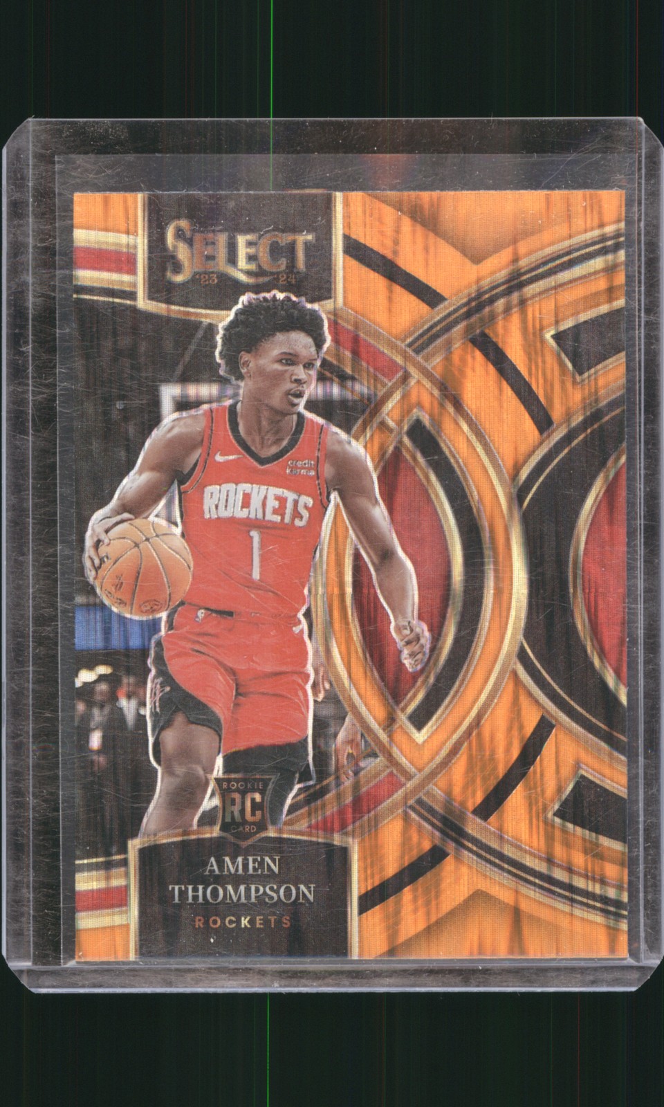 2023-24 Panini Select #122 Amen Thompson Orange Flash Prizms
