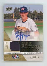 2009 Signature Stars USA Future Watch Bryce Harper Jersey Auto /899 #UFWA-30
