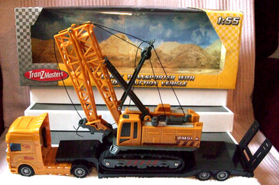 KANDY TOYS ''BOXED'' MODEL (LKW TRANSPORTER & CRANE VEHICLE) 1:55 SCALE / NEU