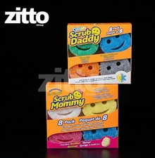 Scrub Daddy & Mommy Colors Flex Texture Scrubber Sponges, 8 Pack