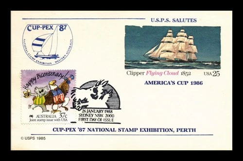 US CARD AUSTRALIA BICENTENNIAL FIRST DAY ISSUE CUP-PEX STAMP EXHIBITION