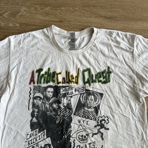 Vintage 90s A Tribe Called Quest Beats Rhyme & Life Gildan T Shirt White Men’s L - Picture 2 of 17