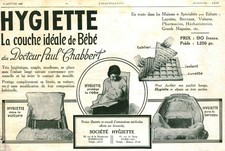 Antique Hygiette Baby Diaper 1929 Magazine Issue Advertising