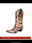 Thomas Cook Lucy Unworn Colourful Western Rubber mid leg cowboy rainboot39/9