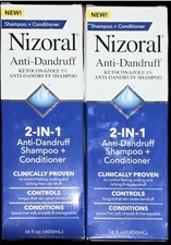 2  Nizoral Anti-Dandruff 2-In-1 Shampoo  Conditioner 14oz Each EXP 02/2027
