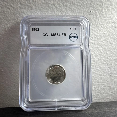 1962 Roosevelt Dime ICG MS64 FB Silver 10C Uncirculated Business Strike