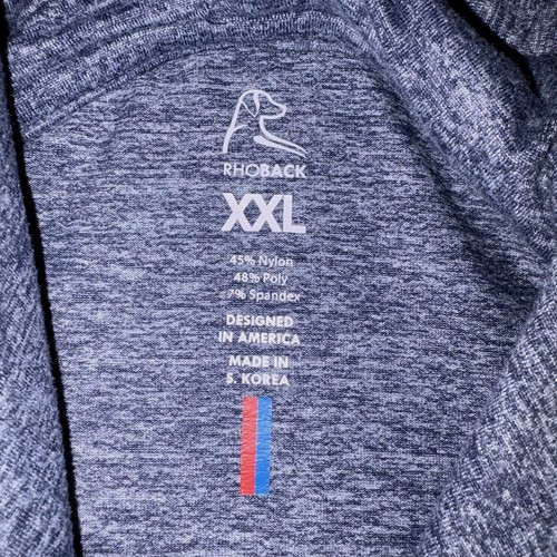Rhoback Hesi Performance Hoodie Pullover Golf Blue Heather XXL Mens 2XL - Picture 5 of 7